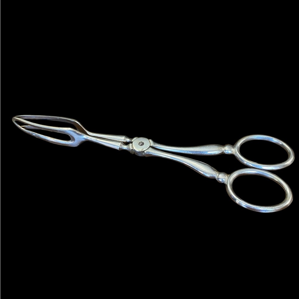 Antique Silver Plated Serving Tongs - Picture 3 of 7